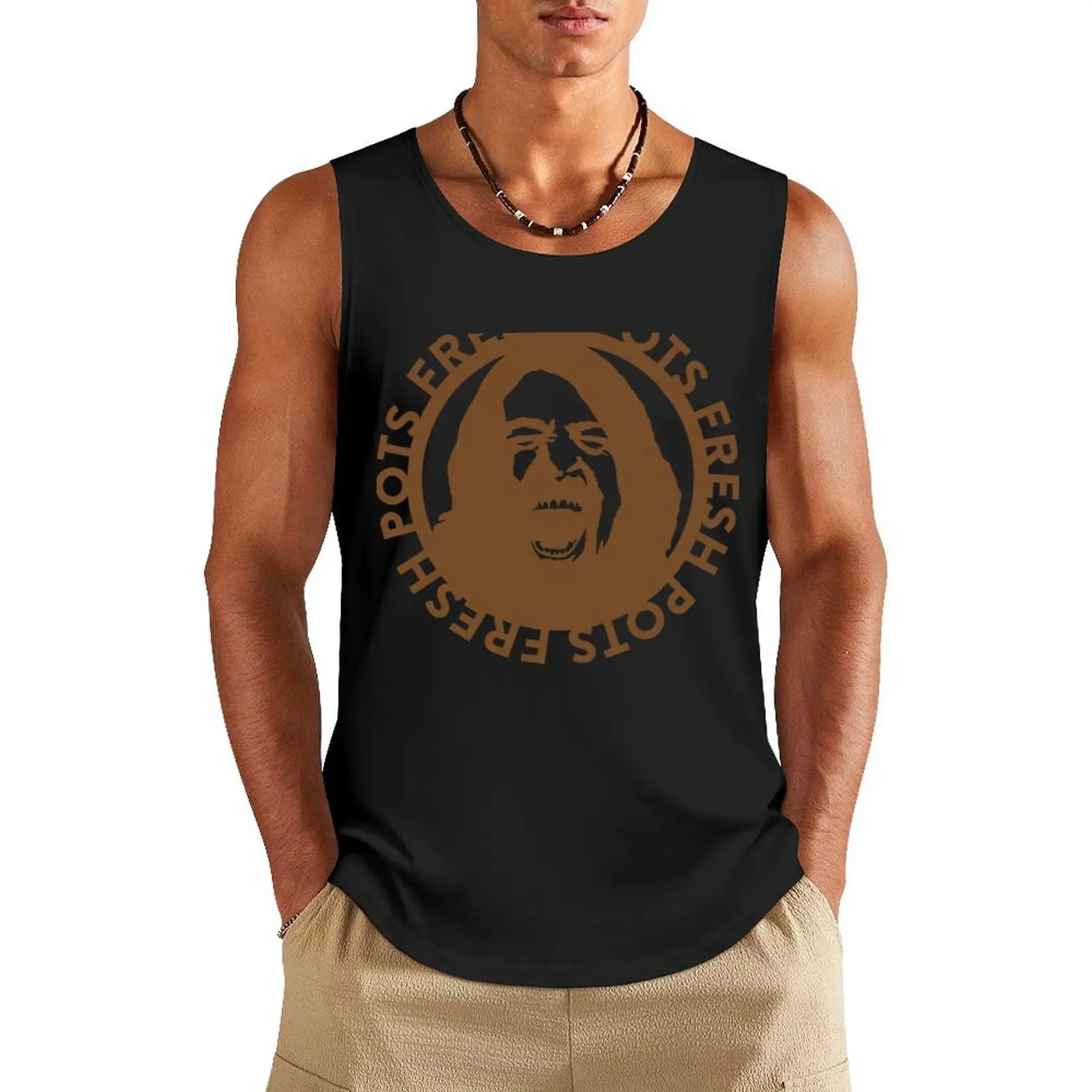 FRESH POTS! Classic Tank Top T-shirt sports Short sleeve mens clothing t shirts