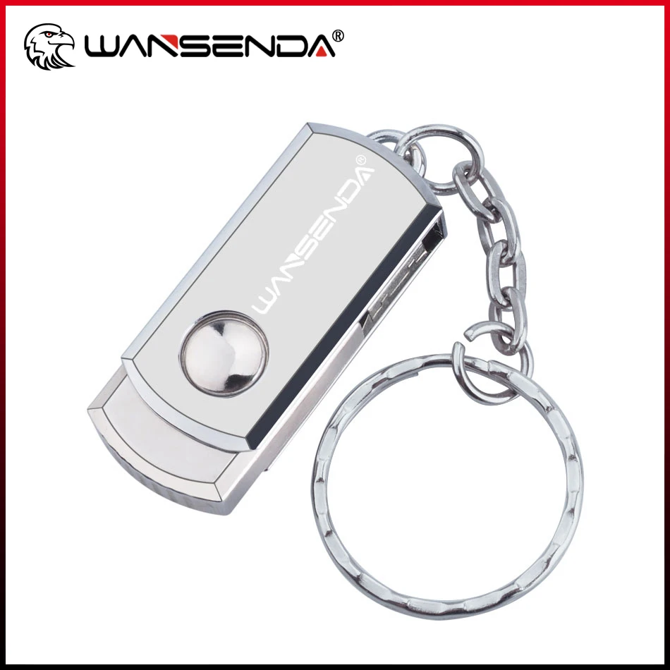 Neue USB 2,0 Wansenda Metall Schlüssel anhänger USB-Flash-Laufwerk 32GB 64GB 128GB USB-Stick 8GB 16GB Pen drive Roation Design USB-Speichers tick