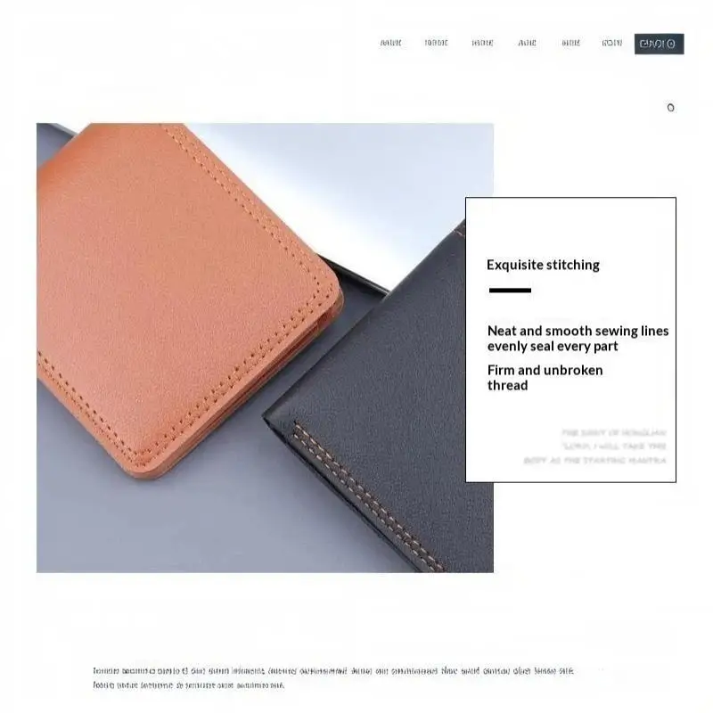 Minimalistische Herren-Geldbörse aus PU-Leder, Schwarz-Kaffee, große Kapazität, mehrere Fächer, zweifach faltbar, Ausweiskartenhalter, für Männer und Frauen – Detail 19