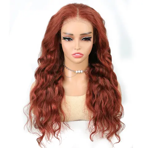 Reddish Brown 13x6 Lace Frontal Wig Brazilian Colored 13x4 Body Wave Human Hair Wigs Hd Transparent 4x4 5x5 Closure Wig 40 Inch