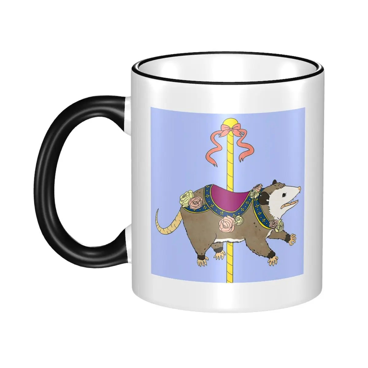 Opossum Carousel Mug Funny Ceramic Coffee Cups Tea Mugs Milk Cup Drinkware Gifts for Friends