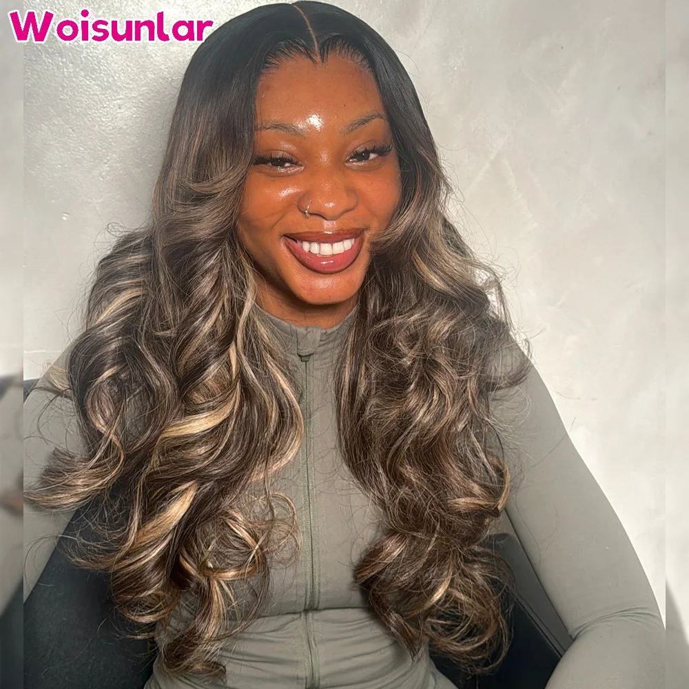 

36 inches Highlight Black and 613 lace Front Human Hair Wigs Body Wave Black women13x4 Transparent Lace Brazilian Human hair wig