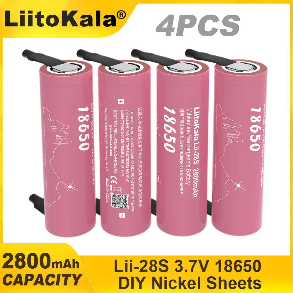 1-8 sztuk LiitoKala Lii-28S 3.7V 18650 akumulator 2800mAh maksymalne rozładowanie 13A + arkusz niklowy DIY