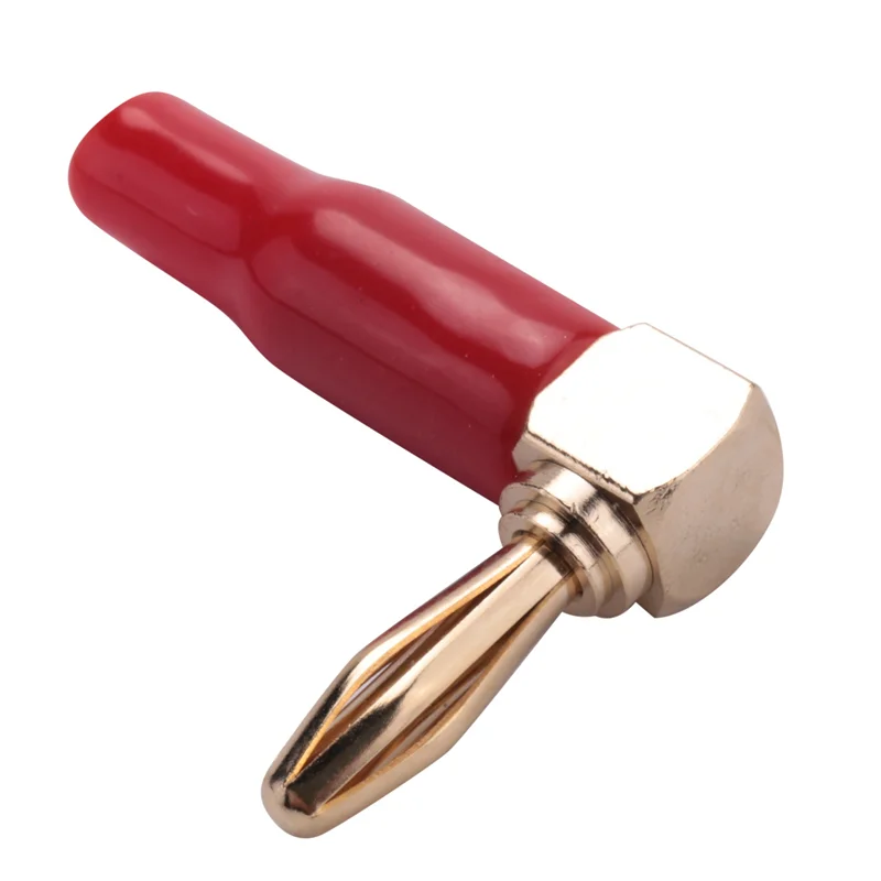 EDT-32Pcs 4 ミリメートルバナナプラグスピーカーワイヤーコネクタアダプタ 24 K 金メッキネジタイプ純銅直角バナナプラグ