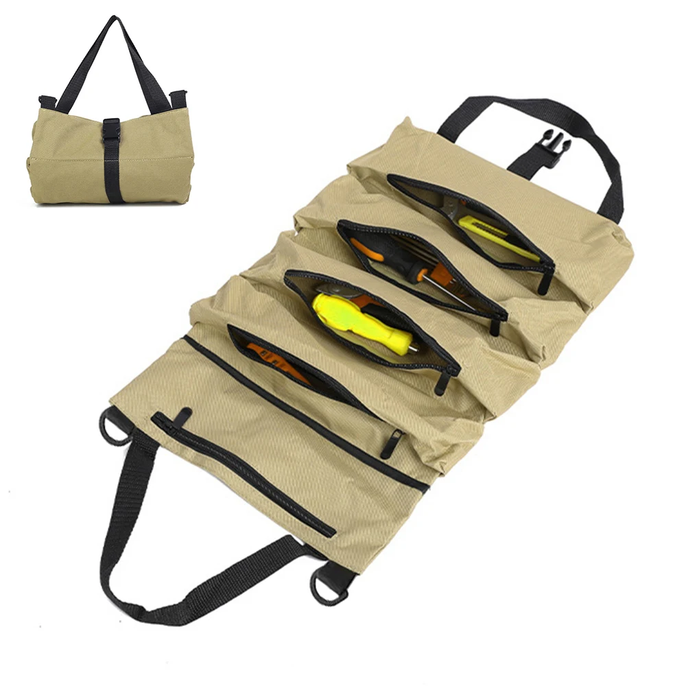 Adjustable Car First Aid Kit Wrap Roll Storage Case Multi-Purpose Roll Up Tool Bag Storage Bag