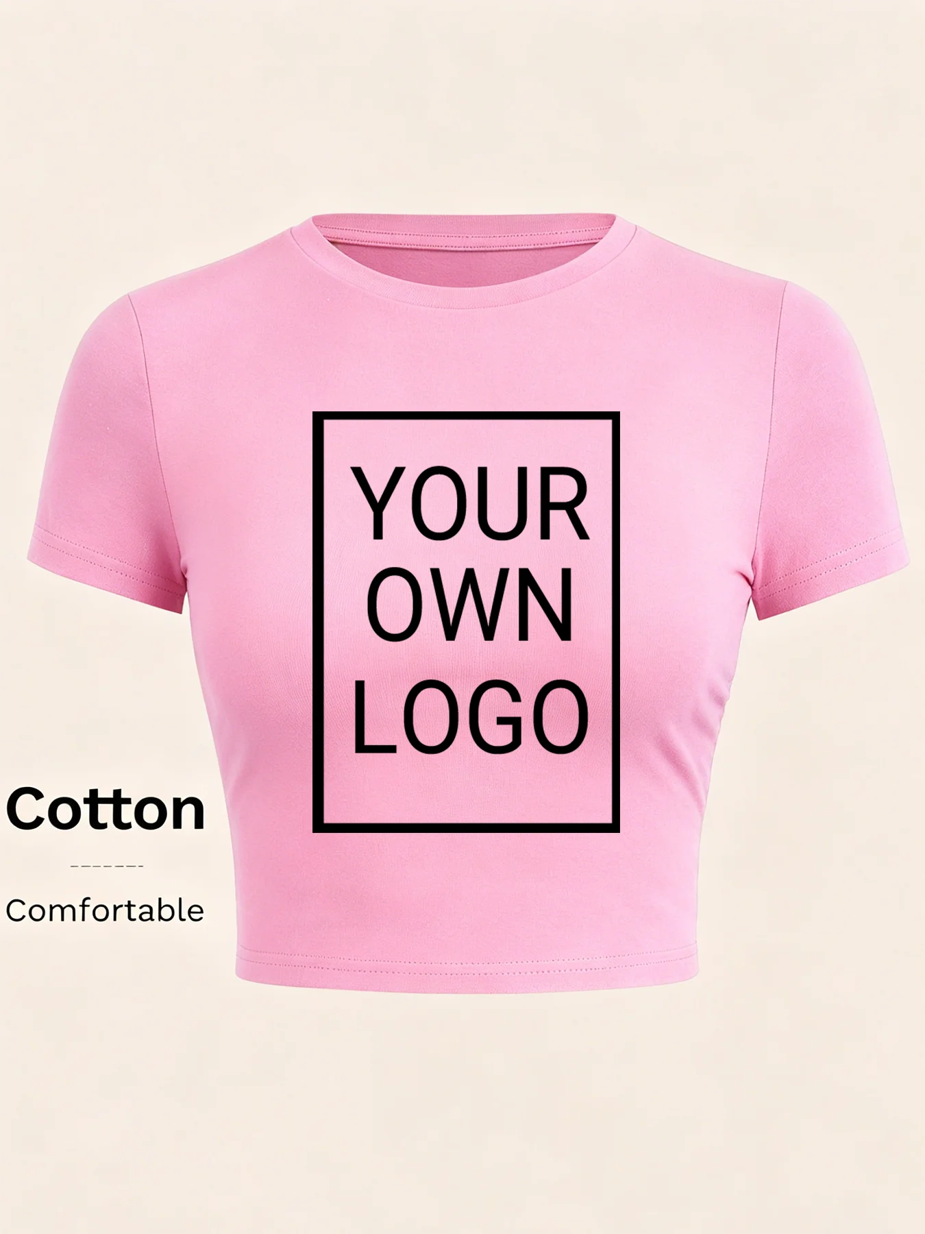 Benutzerdefiniertes Muster DIY Personalisierte Crop T-Shirts Damen Sommer Baumwoll-T-Shirt Schlank Atmungsaktiv Kurzarm O-Ausschnitt Y2K-Stil Tops