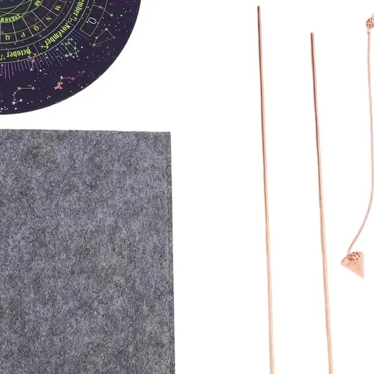 99.9% Copper Dowsing Rods Telescopic Detecting Rod With Psychic Pendulum Plate Kit For Divining Water Minerals Energy Therapy