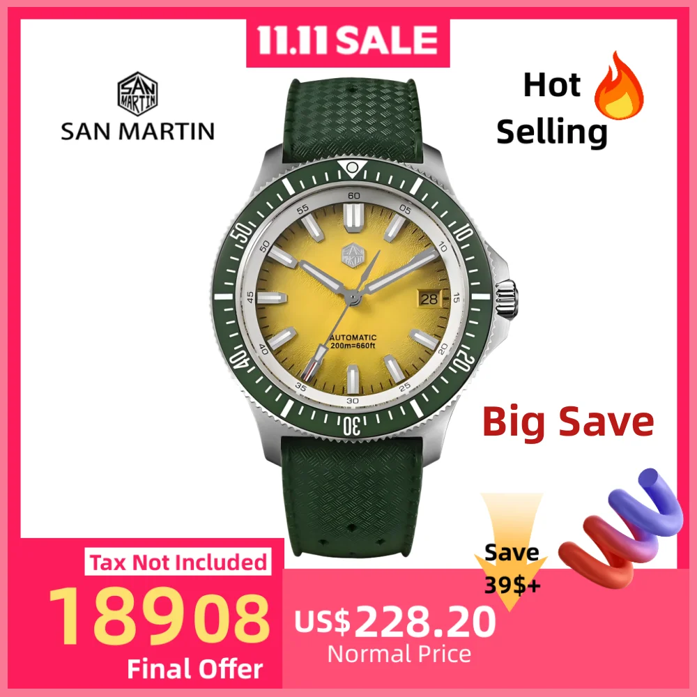 

San Martin оригинальные 40 мм NH35 мужские механические часы 3H дата AR с сапфировым стеклом 20 бар для дайвинга Relogio Luxo Masculino модные SN0118