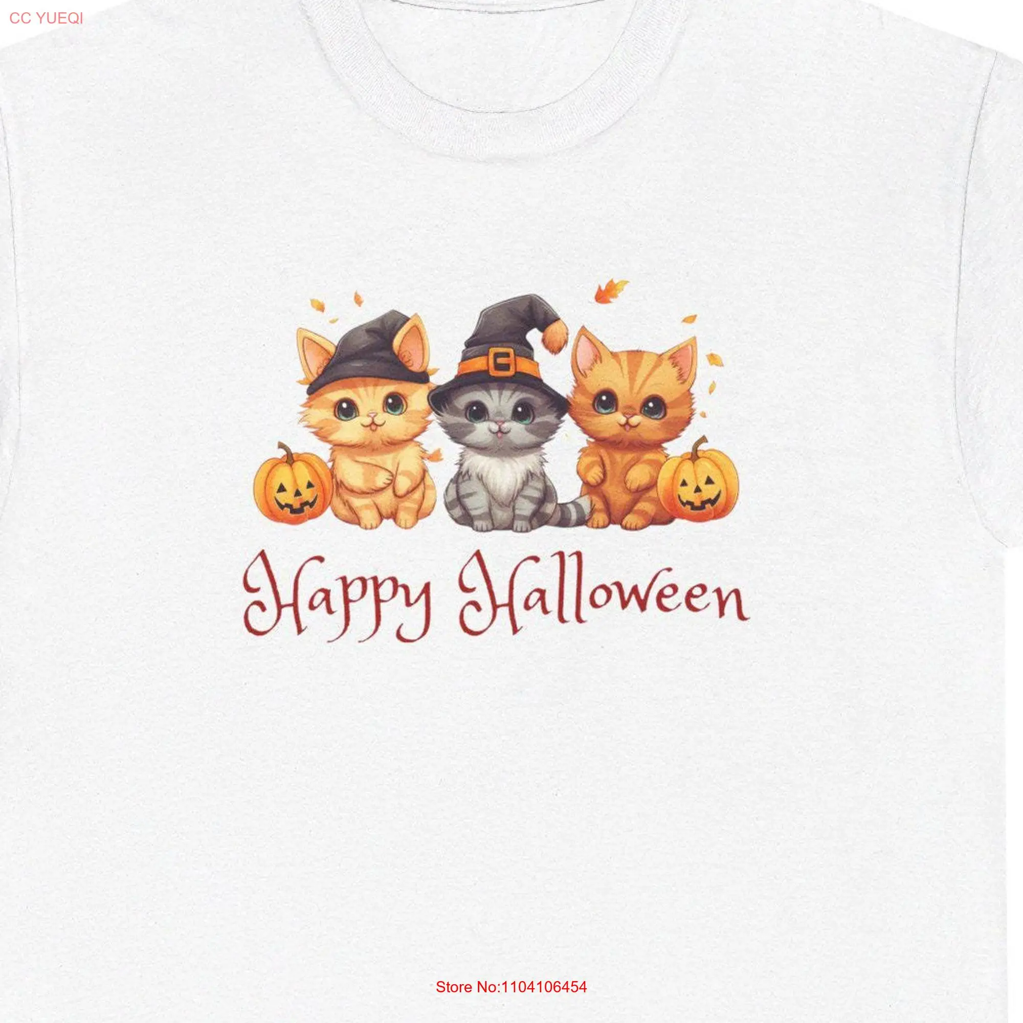 Halloween Kittens T Shirt CaT Trick or Treat Happy HalloweenT Lover GifT Kitten long or short sleeves