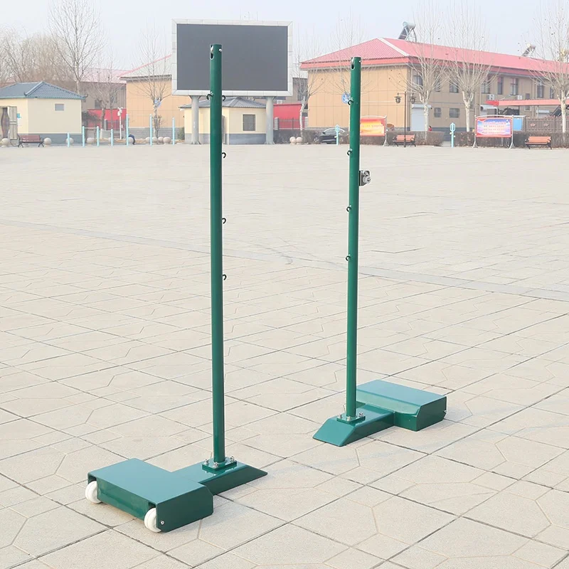 

Portable Movable Steel Tube Badminton Pole Outdoor Sport Equipment 155cm Standard Indoor Badminton Net Post