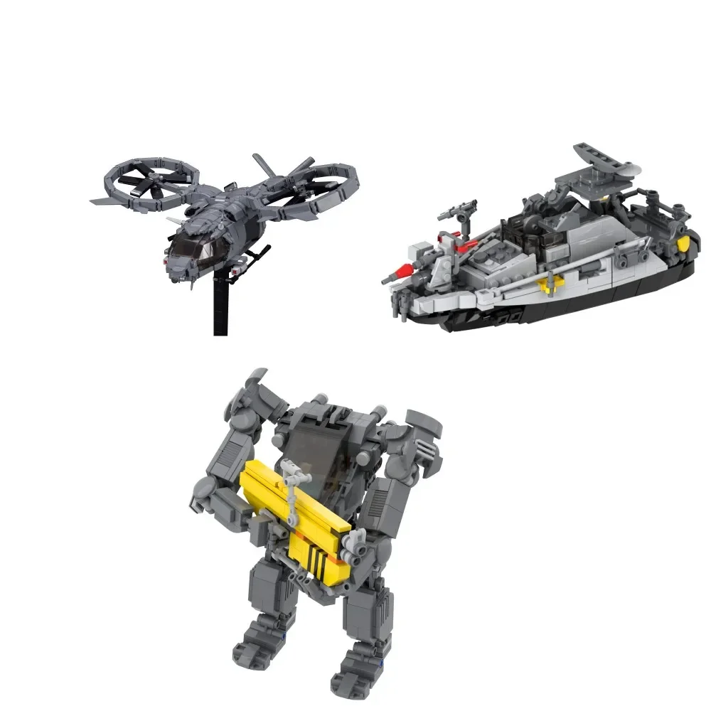 Gobricks MOC Helicopter Samsons SA-2 Building Blocks Sc-fi Film Model RDA Matadors Bricks AMP Suit Quaritchs Toy Kids Xmas Gift