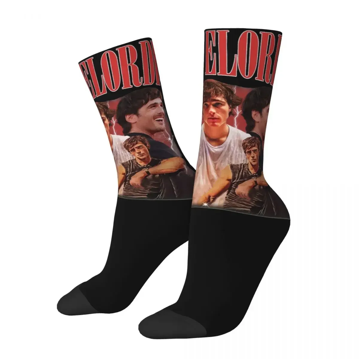 

Jacob Elordi Vintage 90s Socks Men Women Casual Socks Novelty Street Crazy Spring Summer Autumn Winter Middle Tube Socks Gift