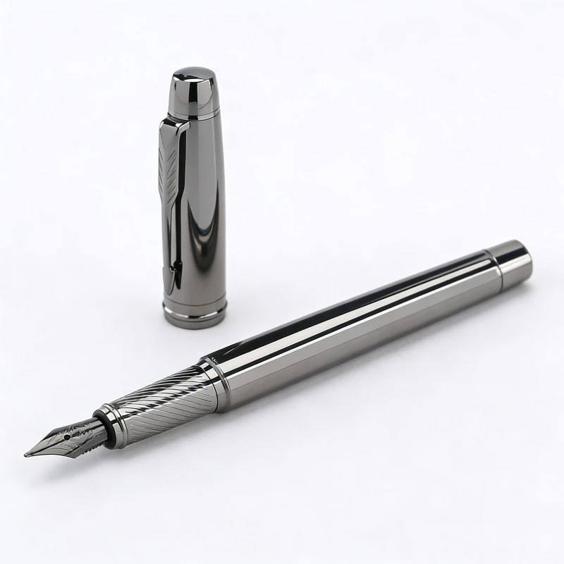 

Premium Silver Metal Business Pen with 0.5mm Iridium Tip, Elegant Writing Instrument for Daily Use & Business Gifting