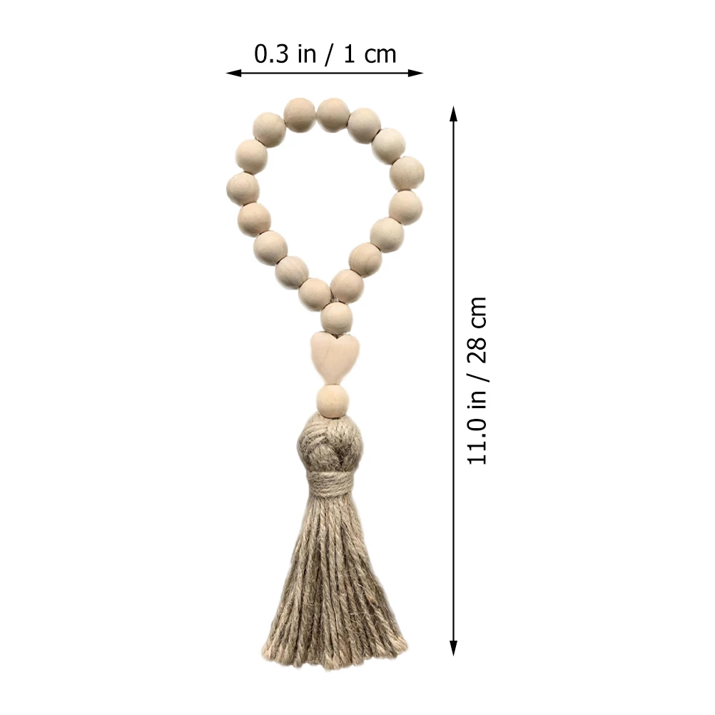 

Creative Rope Tassel Wooden Beaded Decor Bead String Pendant For Home Office Wall Decoration Farmhouse Style Indoor Hanging