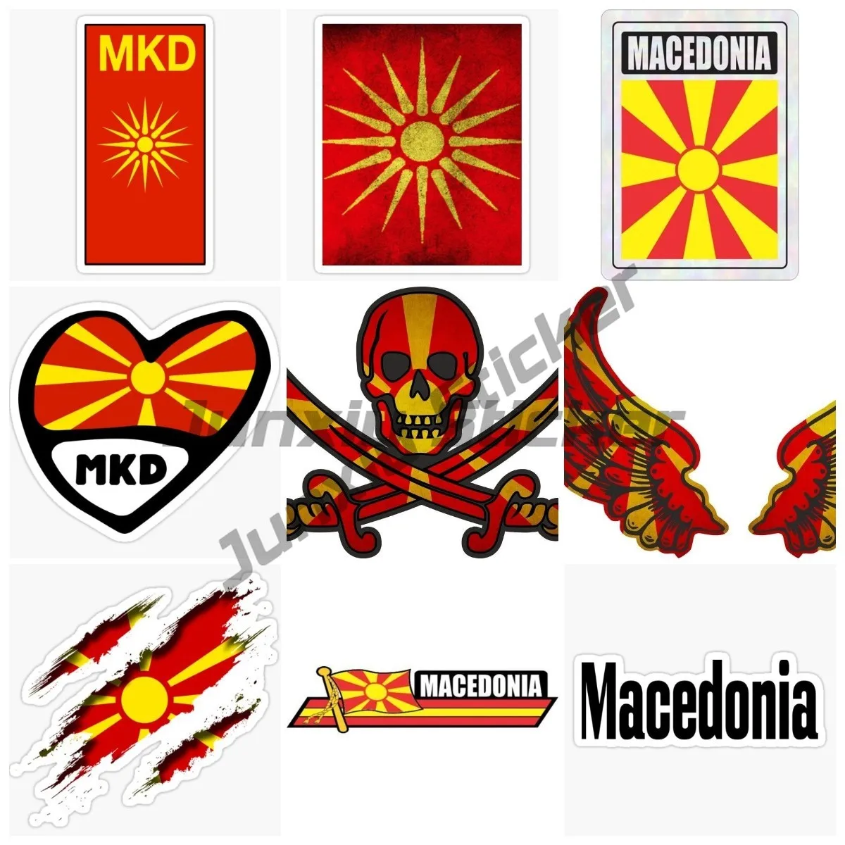 

MK Macedonian Stickers National Flag Map Sticker Design Reflective Stickers Motorcycle Off-road Laptop Bar Accessories Stickers