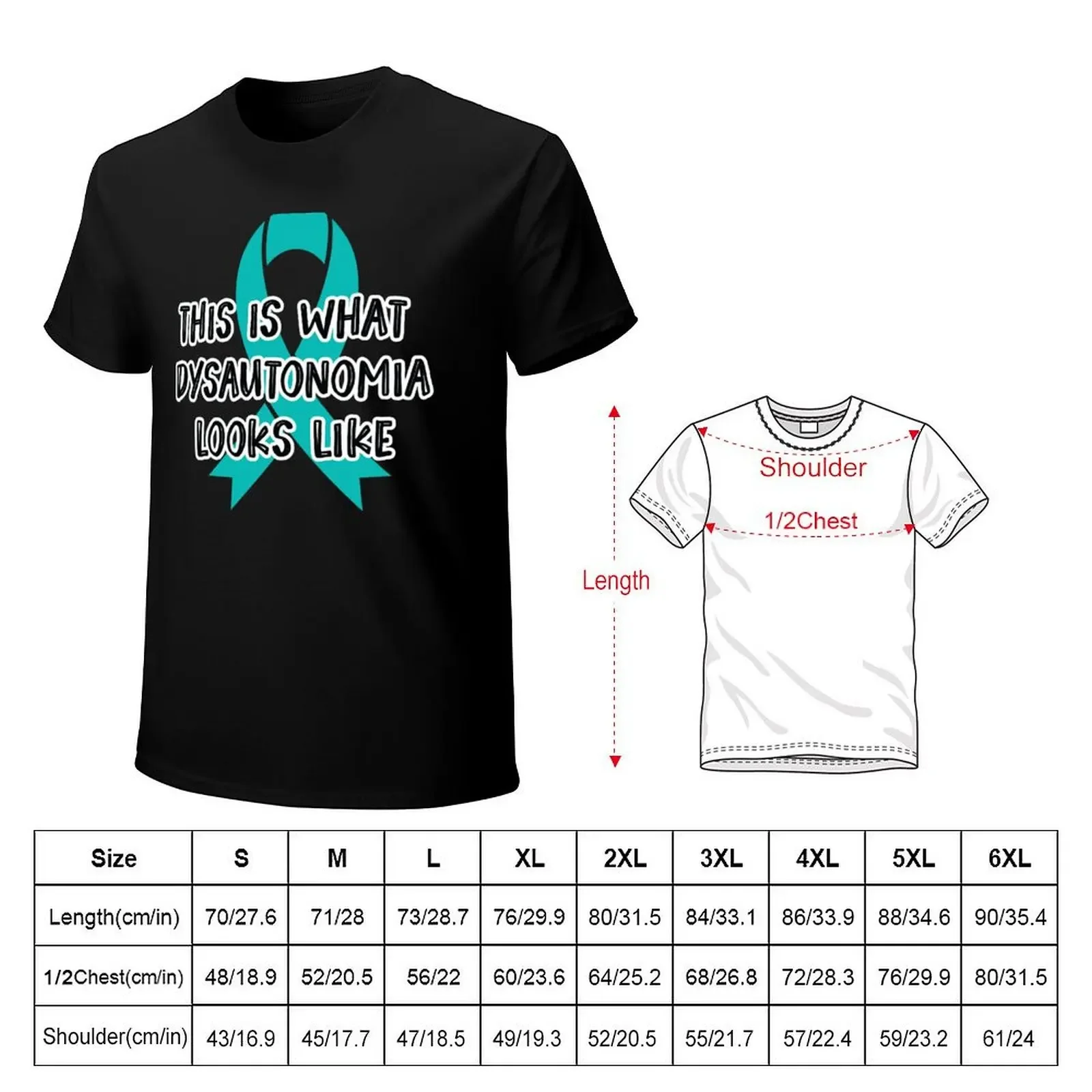 This is What Dysautonomia Looks Like - Turquoise Awareness Ribbon in October T-Shirt oversizeds slim fit t shirts for men