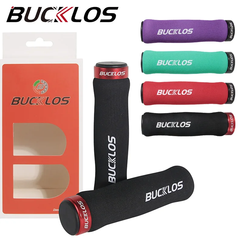 BUCKLOS Bicycle Handlebar Grips MTB Mountain Bike Soft Single-sided Locking Handle Bar Cover Plug Sponge Non-slip Cycling Grip