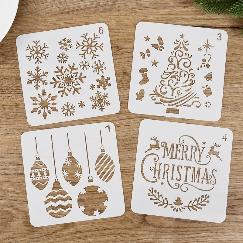 Christmas Hollow Layering Stencils DIY Craft Wall Painting Scrapbooking Stamp Album Decorative Embossing Paper Card Template