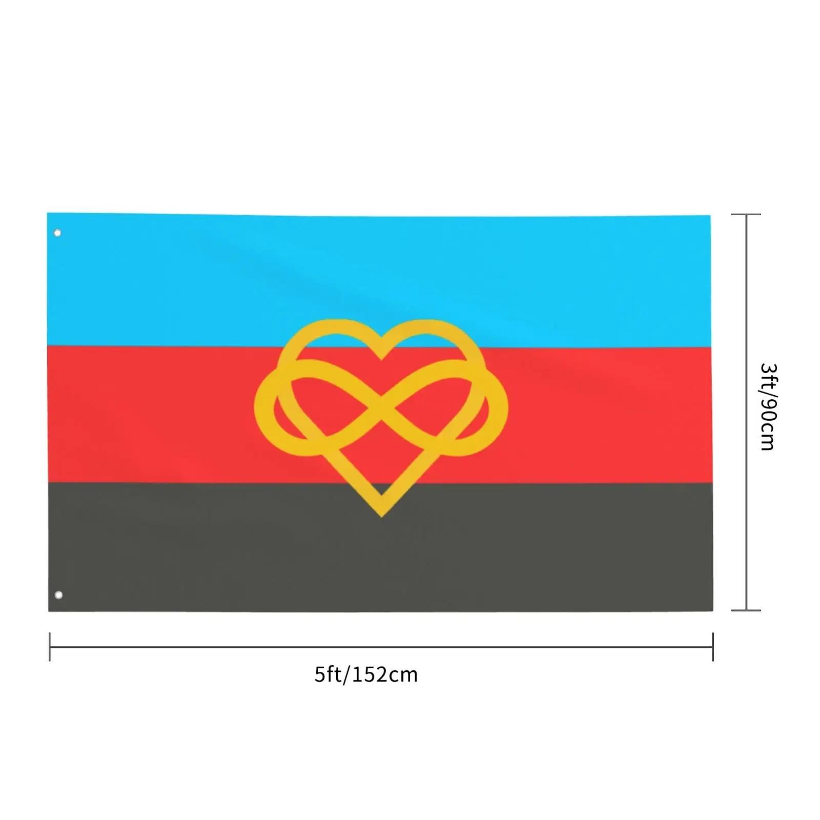 Flagnshow 100% Polyester Polyamory Pride Flag