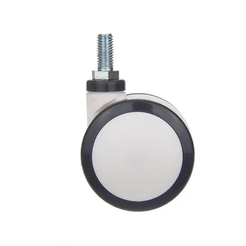 4PCS 3 Inch PU Dual Wheel Casters with M12x25 Screw Rod, Nylon Swivel Medical Casters for Trolley Wheels