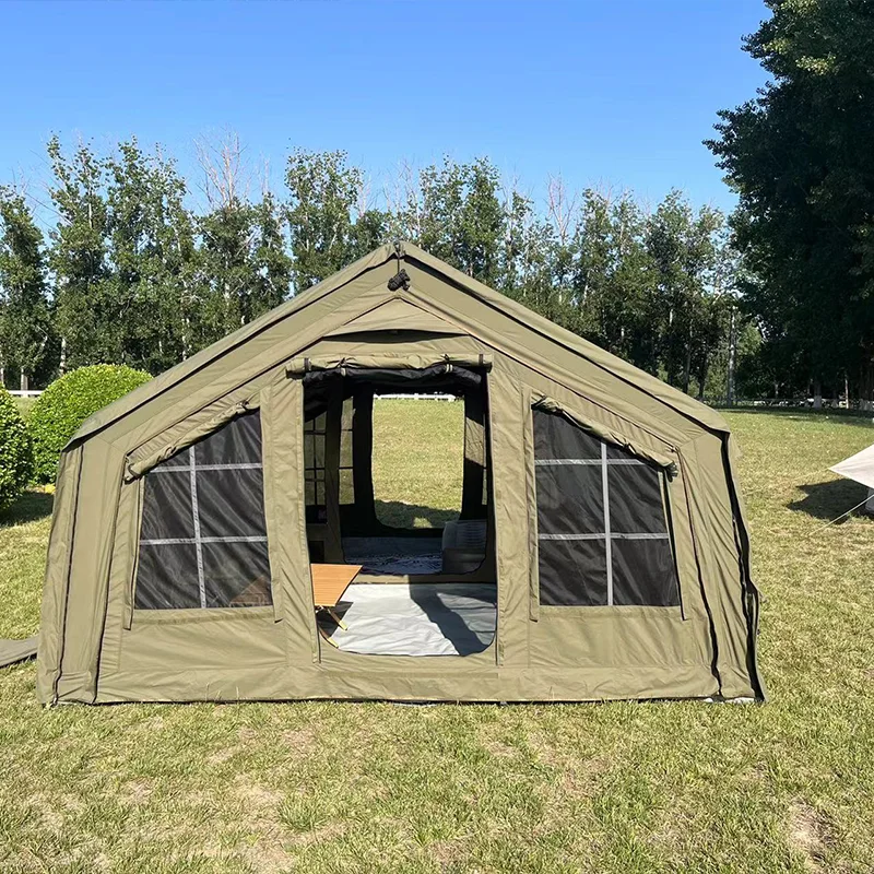 

Forerunner Easy Setup Waterproof and Windproof Blow up Tent, 4 Seasons Oxford Cabin Tent with Mesh & Chimney Window.