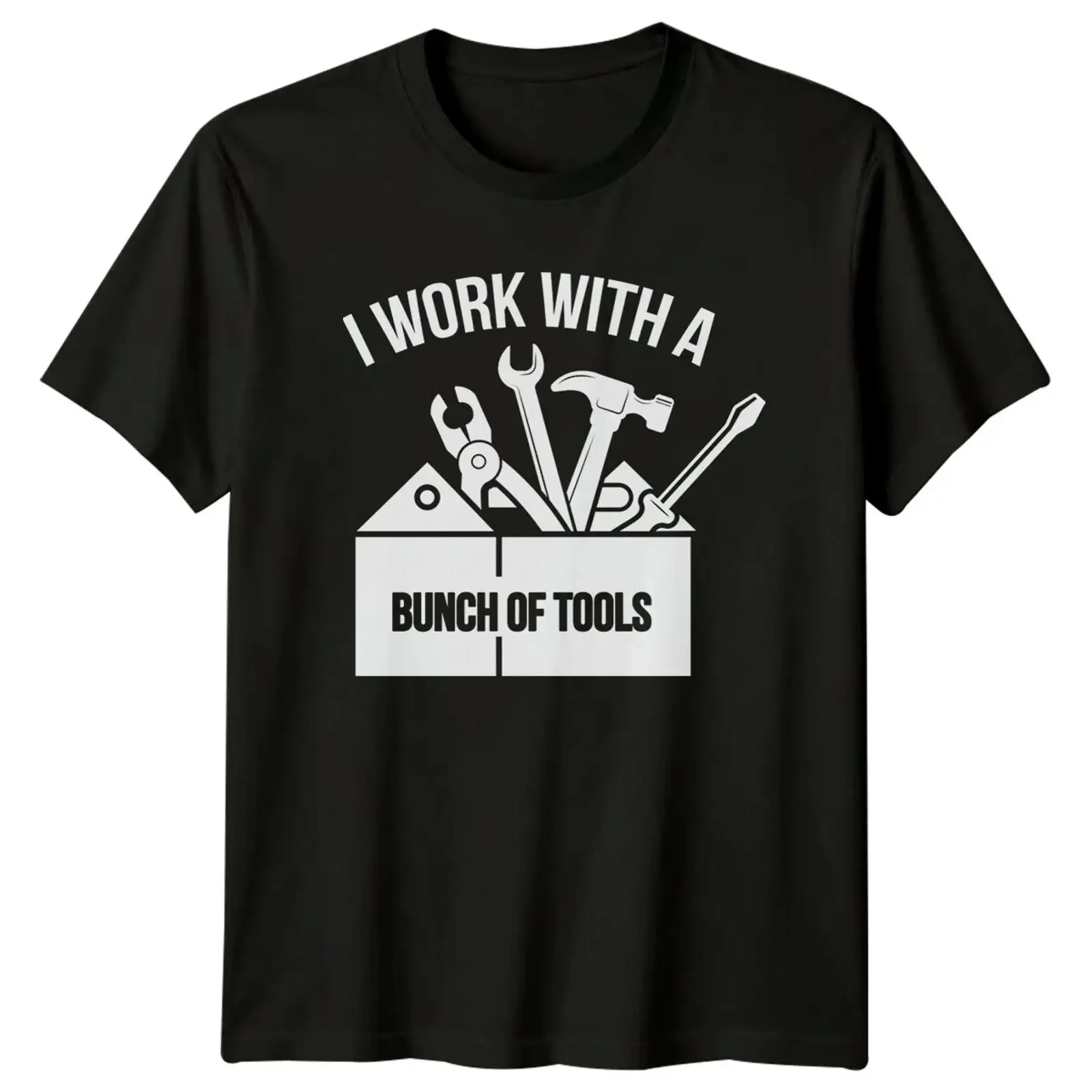 T Shirt I Work With A Bunch Of Tools Mechaniker lustiger Job vintage Washed homme streetwear Stylish Slightly Breathable