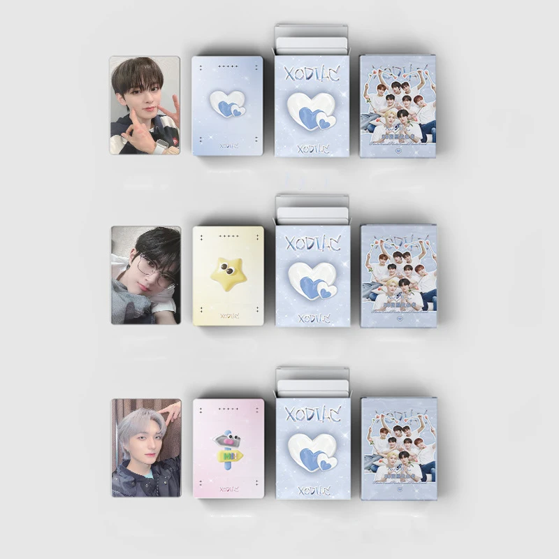 XODIAC-Tarjeta láser de Álbum de Banda para niño, tarjeta de fotos Flash, tarjeta brillante, postal, regalo para niña, tarjeta LOMO LEX HYUNSIK WAIN, 50 unidades por juego