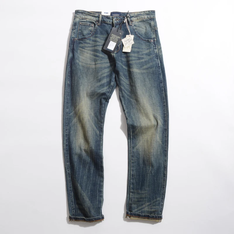 

American Basic Version Men's Casual Waed Denim Jeans Slim Straight Long Trousers Comfortable Youthful Sle Autumn Collection