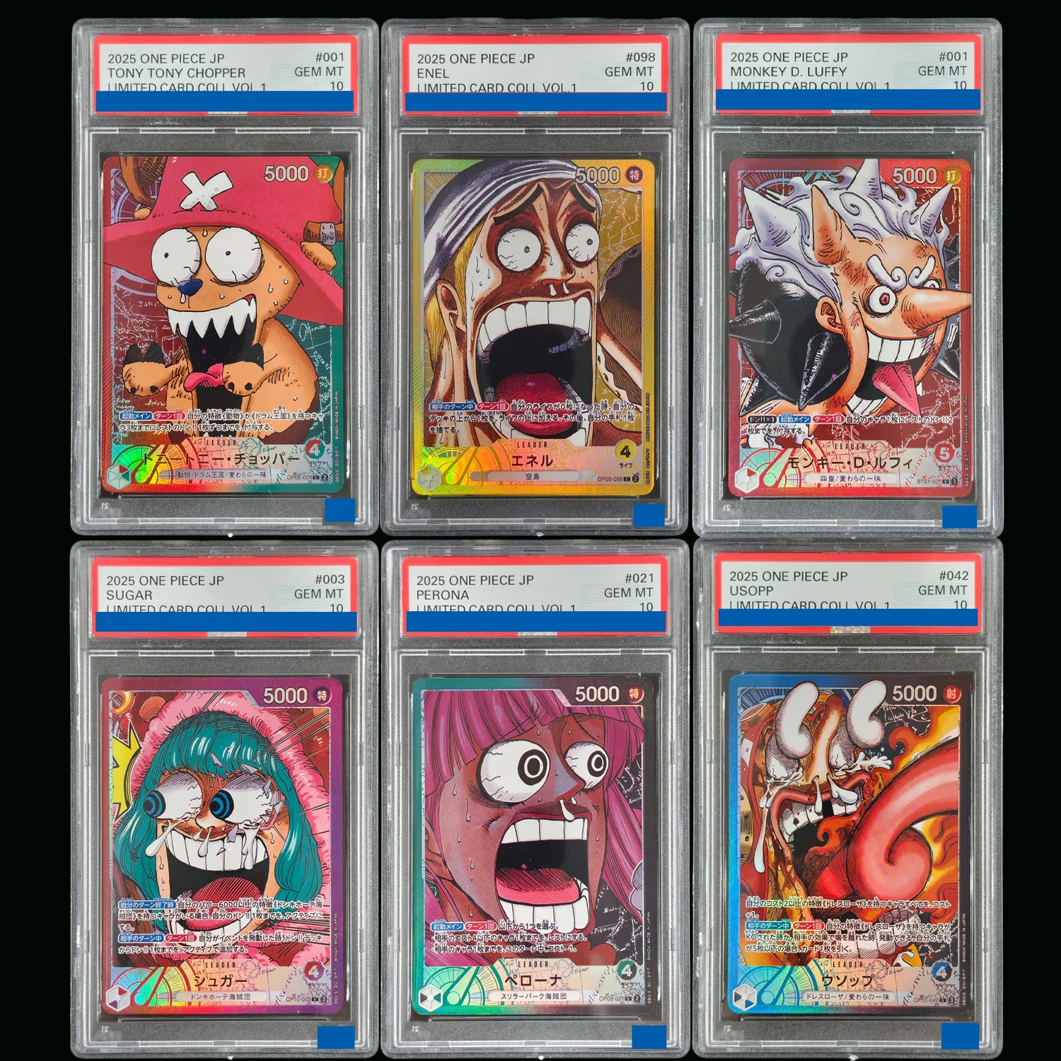 6 estilos de tarjetas coleccionables limitadas de One Piece: Usopp, Perona Sugar, TONY TONY CHOPPER, Colección Vol.1, Grado Gem Mint 10.