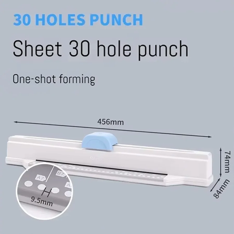 30-hole hand-pushed puncher A4 multi-hole puncher, multi-size paper punching machine home office