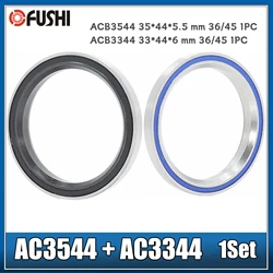 2Pcs ACB3544 ACB3344 자전거 헤드셋 베어링 35*44*5.5mm 33*44*6mm 36/45도 크롬 스틸 테이퍼드 상부 하부 ACB is44 세트