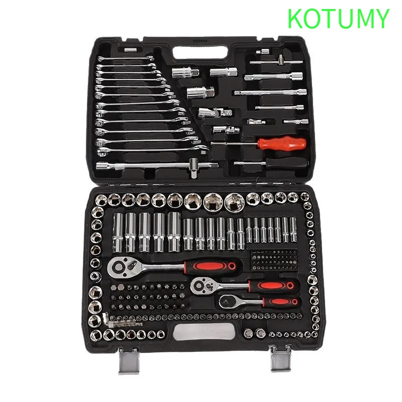 

Набор инструментов для авторемонта из 216 предметов: гаечные ключи, трещотки, стальные инструменты для автомобиля, набор для самостоятельного ремонта и домашнего использования