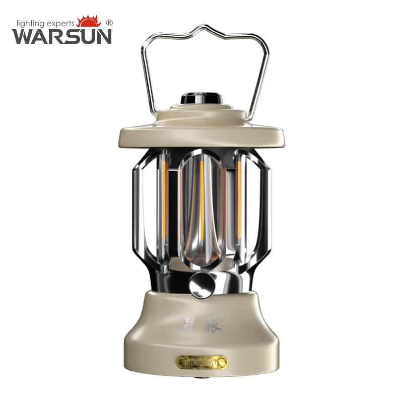 WARSUN CP19 Retro Barn Lantern - Hanging Outdoor Camping Light, 600Lm Brightness, IP44 Waterproof, 30-Hour Runtime