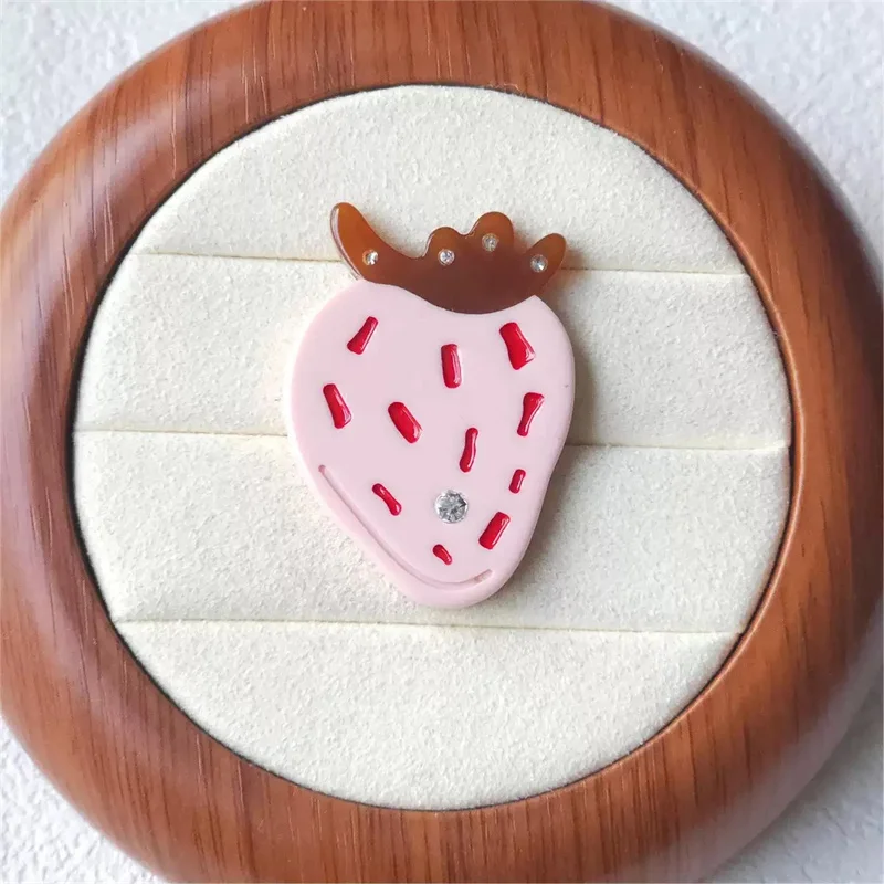 最小注文-20-ピース-ロットカラープリント漫画イチゴ形状アクリルカボションビーズ穴なし-diy-ジュエリー衣類ヘアアクセサリー