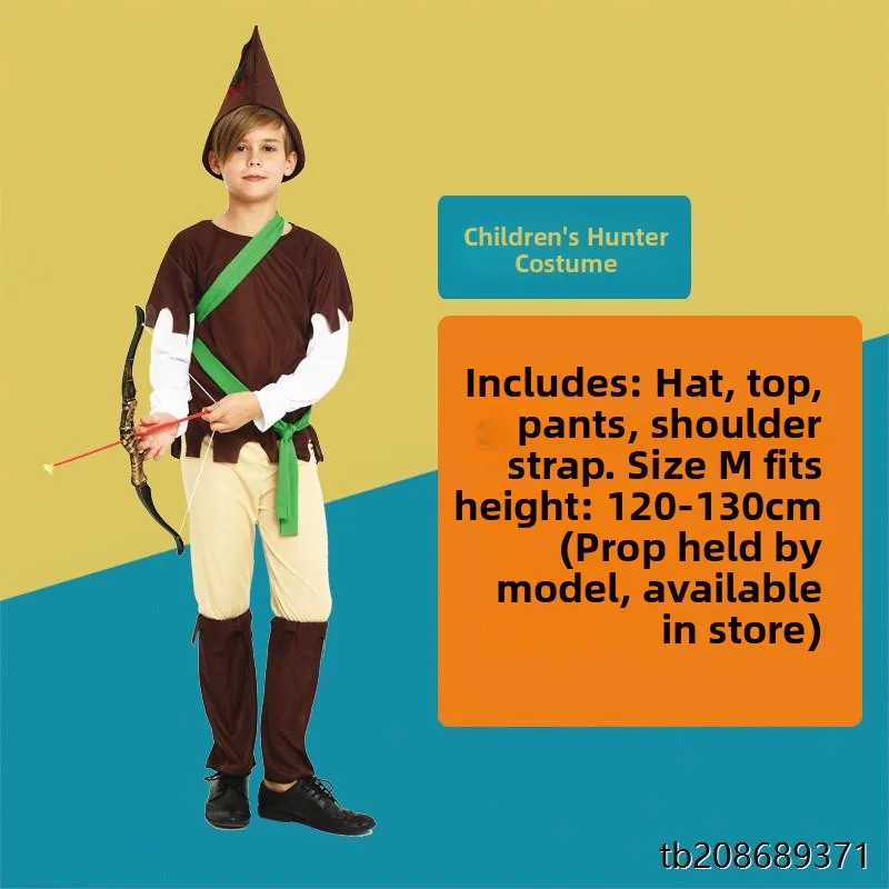 زي روبن هود للأطفال لحفلات الهالوين، زي الرجل الطائر الصغير، زي تنكري للحفلات، بدلة أداء الصياد، أزياء نسائية