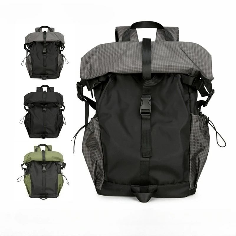 

Outdoor Mountaineering Ride Backpack Folding Roll-up College Student Schoolbag Men's Functional Travel Backpack Male Rucksack