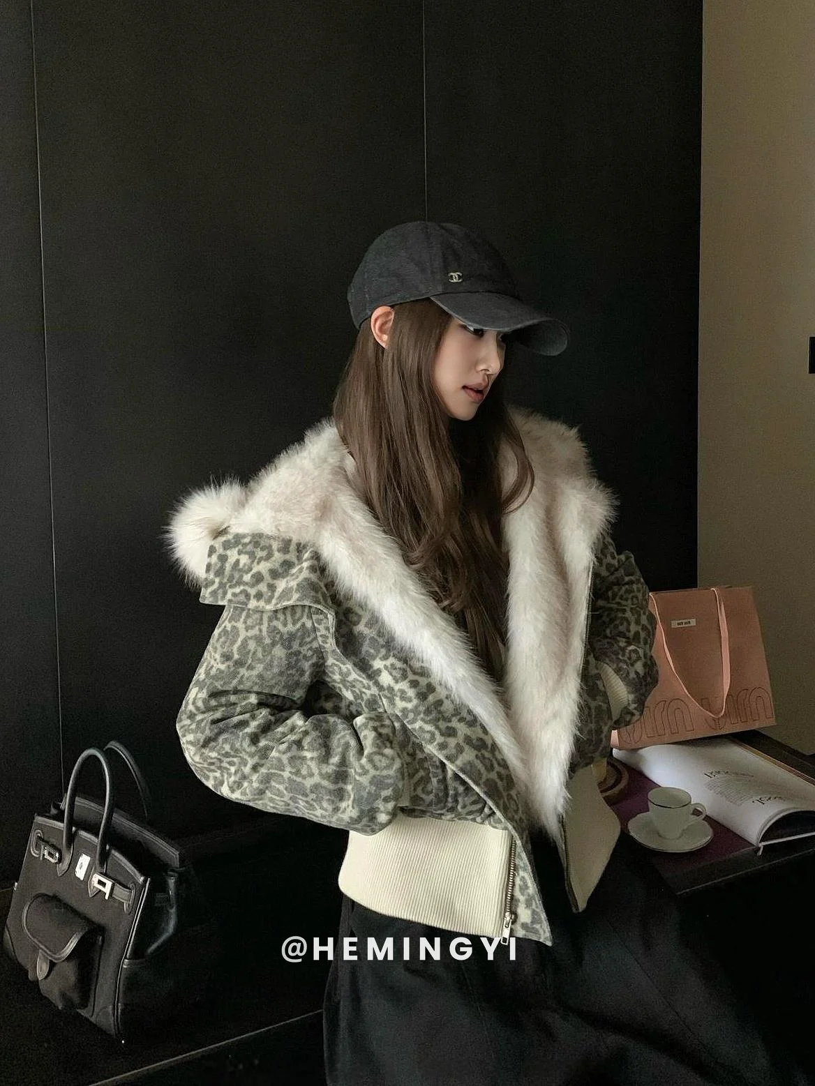 

HeMing Manchester Ci Old S Hooded Jaet with Large Fur Collar Slanted Zipper Cotton Coat for Women Thiened Winter ...