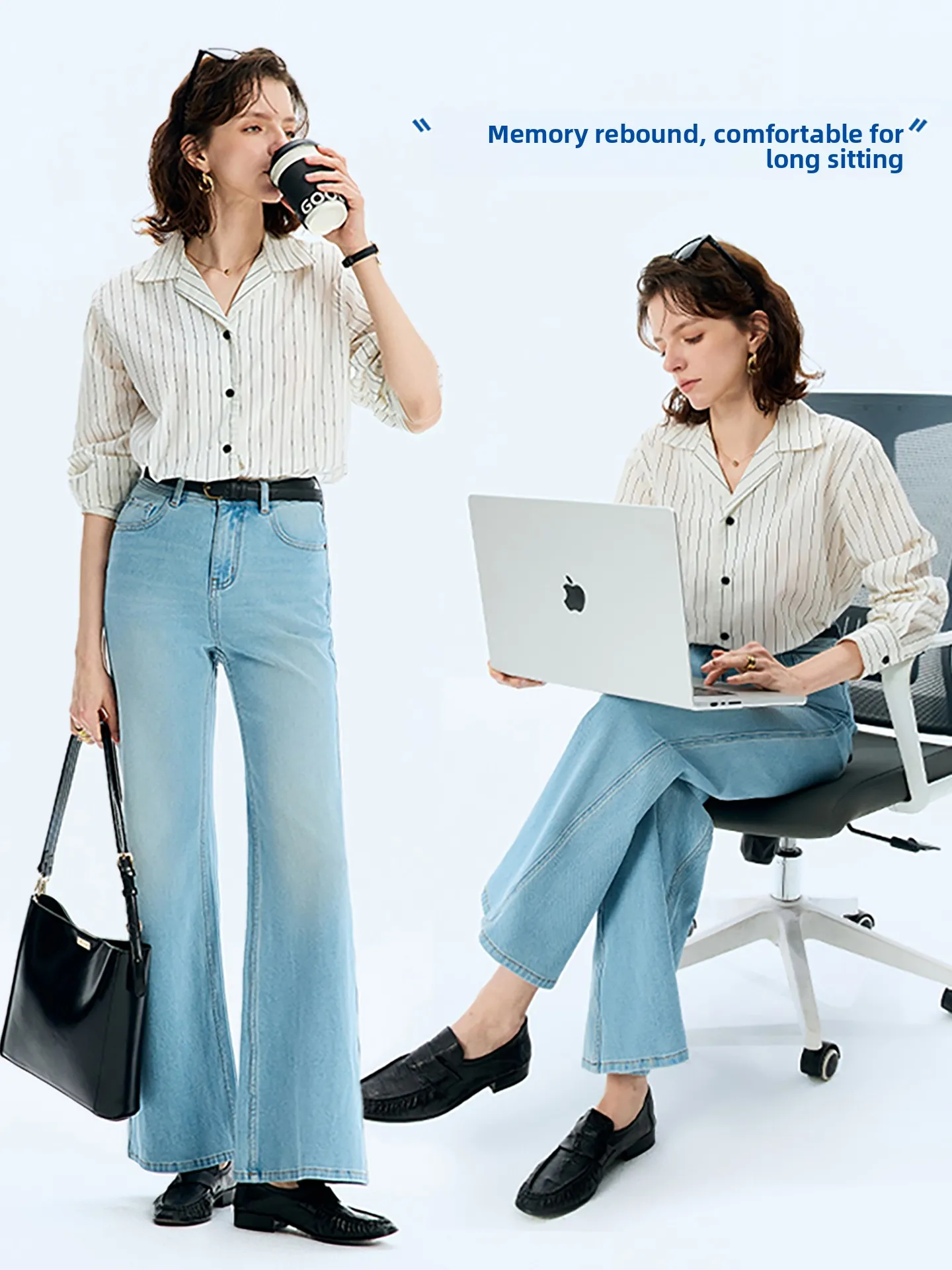 

Rightcell Han вместо Qui Dry Super Model Брюки Четырехсторонние эластичные летние прямые джинсы с микро-клеш Женские тонкие модели