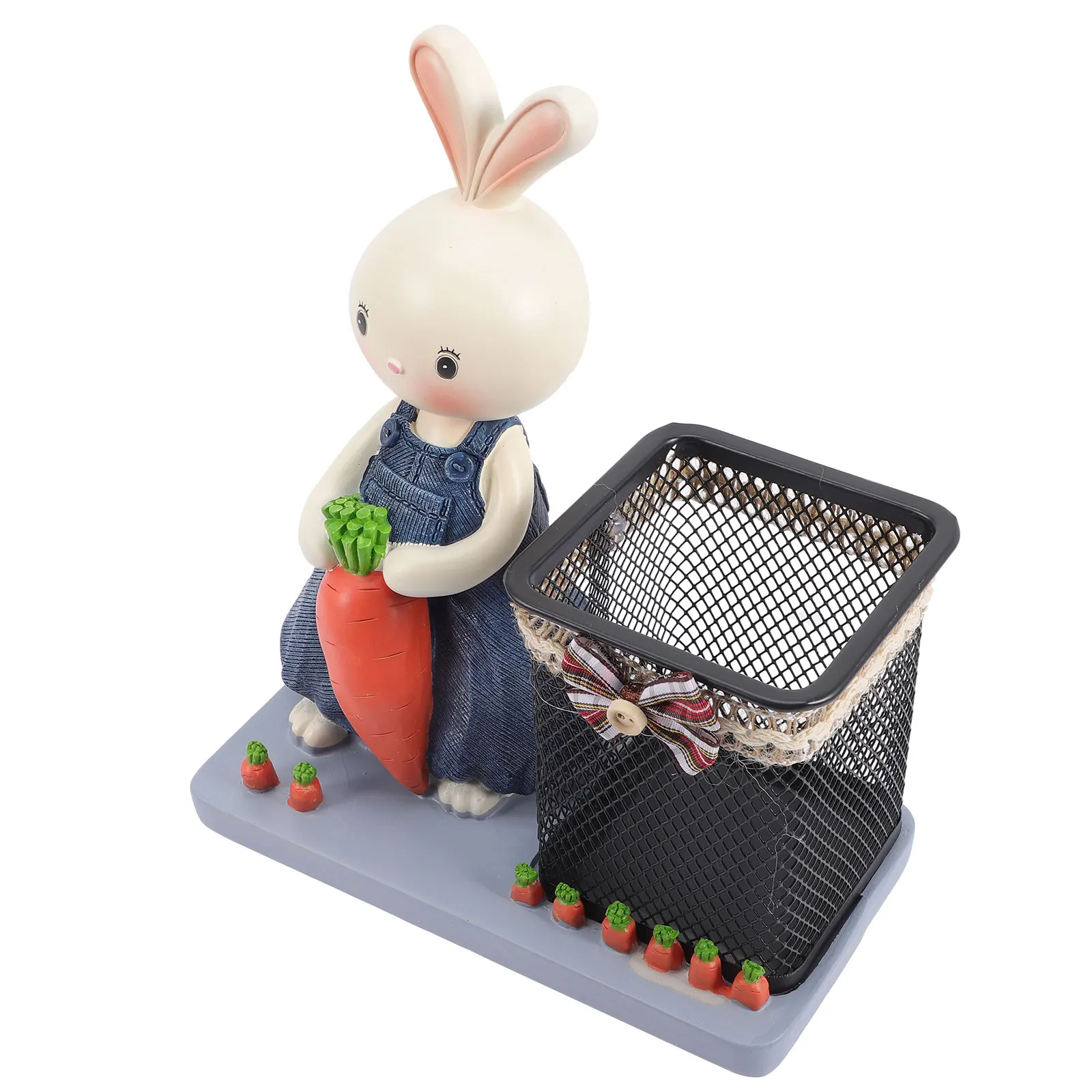 Rabbit Pen Bunny Cup Stationery Storage Desk Desktop Rabbit Decor ganizer Unbreakable Stationery Holder Student Desktop