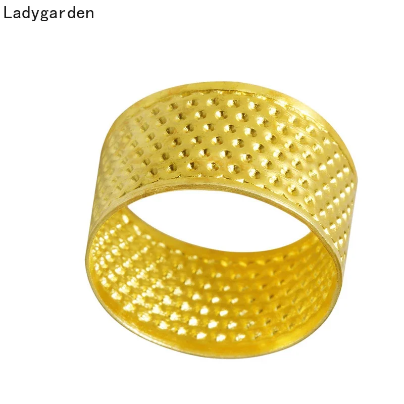 3PCS Golden Sewing Thimbles Practical Vintage Metal China Tradional Sewing Machine Craft DIY Tools Diameter 1.8cm