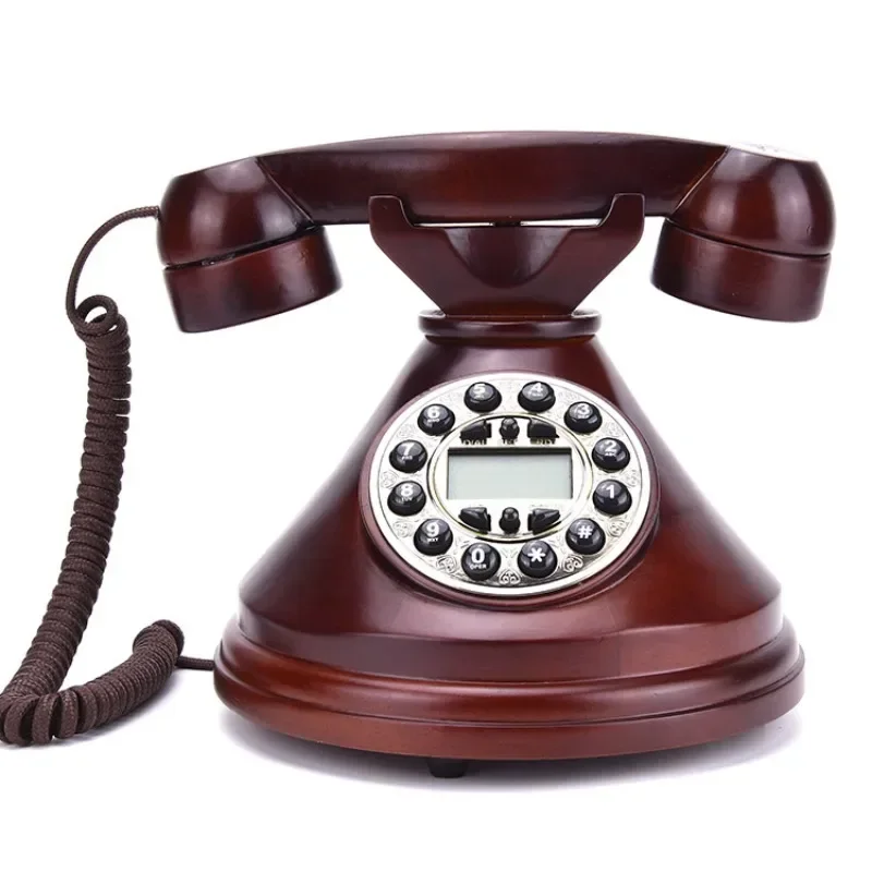 Solid Wood Retro Phone Fashionable and Creative Fixed Landline Living Room Bedroom Hotel Gift Home Office