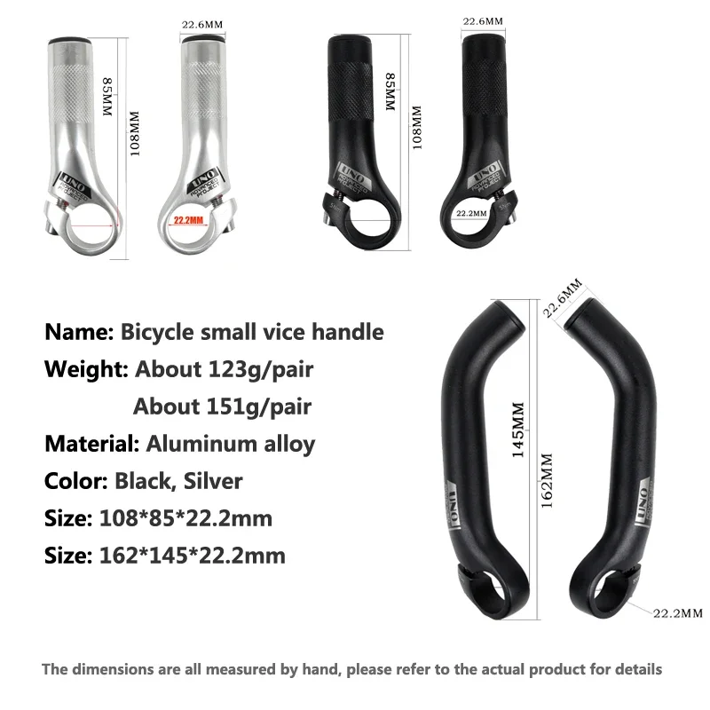 1pair Mountain Bike Cow Horn Handle Aluminum Alloy Mini Auxiliary Handlebar Extended Color Bicycle Bike Handlebar Accessories