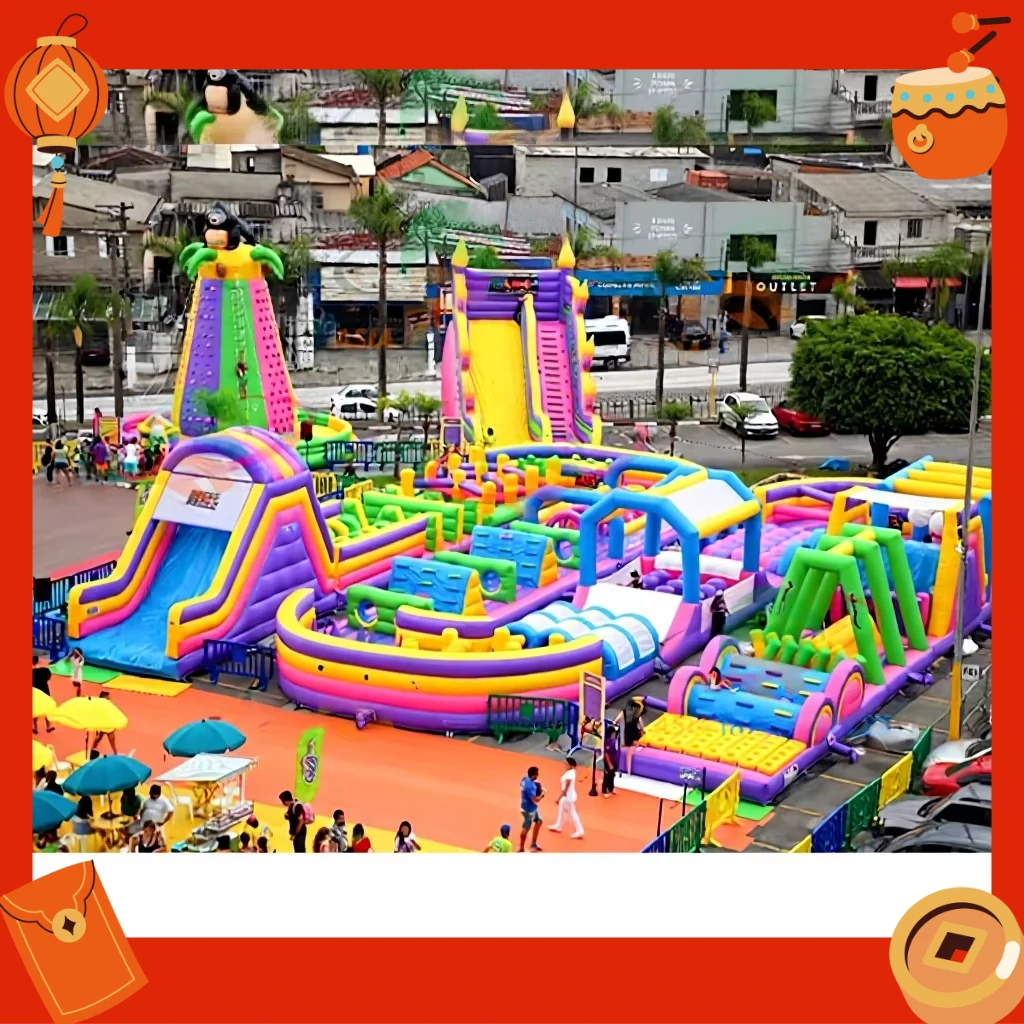 Adult Inflatable Big Bouncer with Blower Party Game Jumping Obstacle Complete with Repair Kits