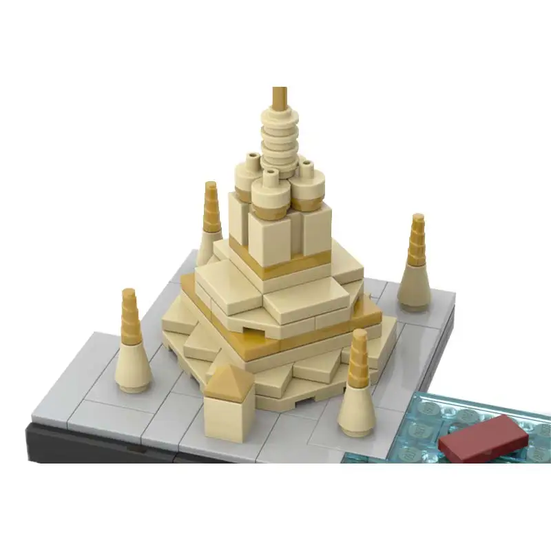 MOC Building Blocks กรุงเทพมหานคร Skyline รุ่นสถาปัตยกรรมจอแสดงผลประกอบอิฐคอลเลกชันของเล่นเพื่อการศึกษาเดสก์ท็อปของขวัญ