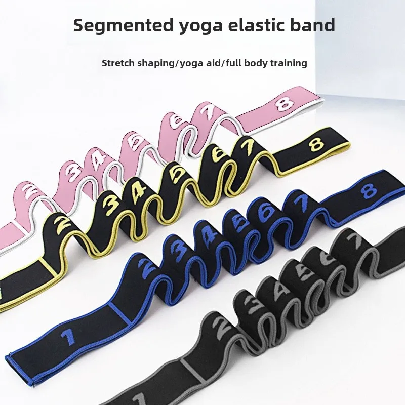 Multi-Section Yoga Elastic Band Open Back Shoulder Fitness Resistance Training Gym Pilates Exercise Stretch Band Pulling Rope