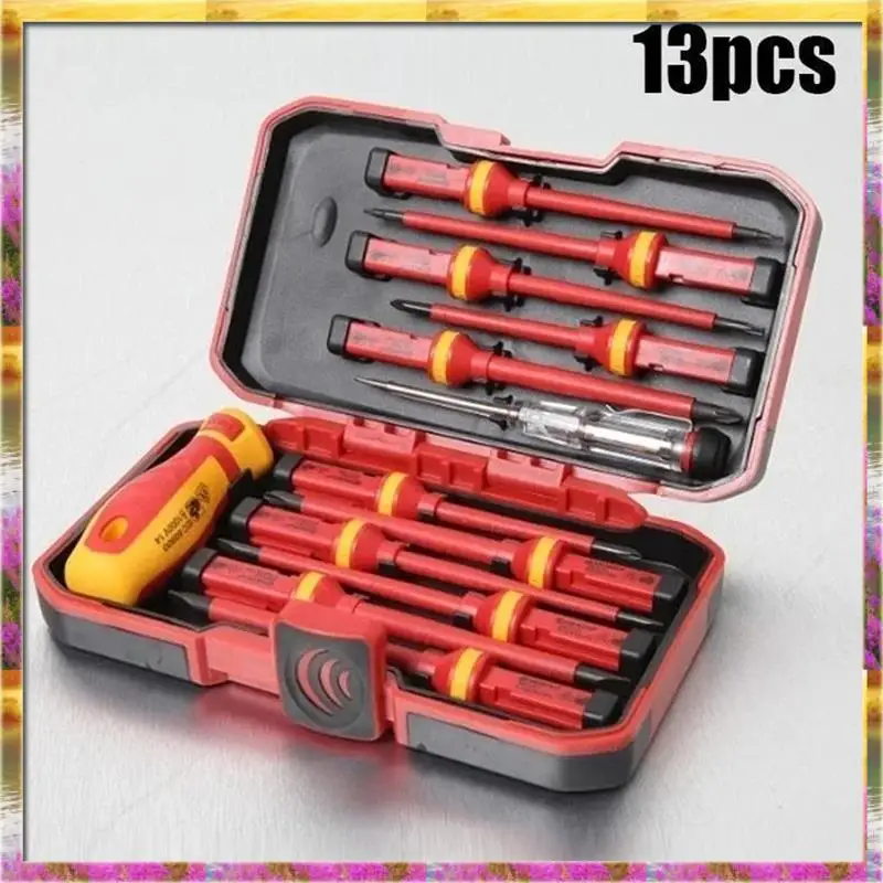 Migliori offerte Set di cacciaviti isolati professionali VDE da 1000 V Punte a taglio magnetico per riparazioni elettriche Set da 13 pezzi