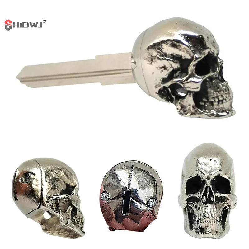 Demon Skull Key Pendant Devil Skull Key Ornament Universal Modified Key Decoration Car Accessories Key Cover For Motorcycle