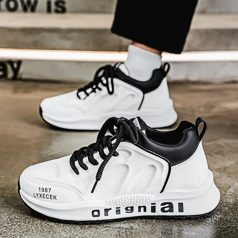 

Men's White Casual Sneakers Comfortable Platform Shoes 2025 Men Designer Height Increasing Sneakers Casual Sports Shoes