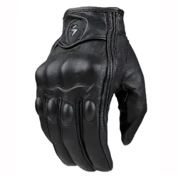 Motorcycle Gloves black Racing Genuine Leather Motorbike white Road Racing Team Glove men summer winter