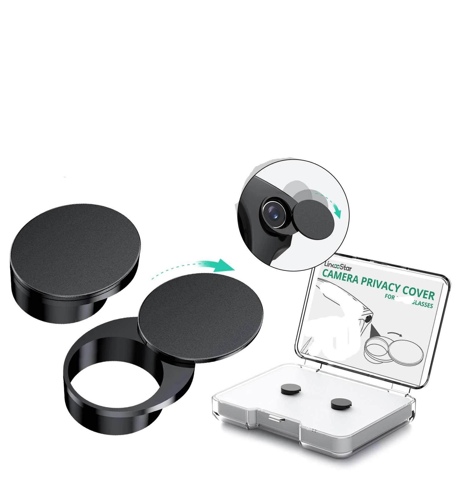

Rotating LED Light Cover for Smart Glasses for Gen1&2 Light Privacy Cover Blocking Stickers Light Dimming Blcker Accessories